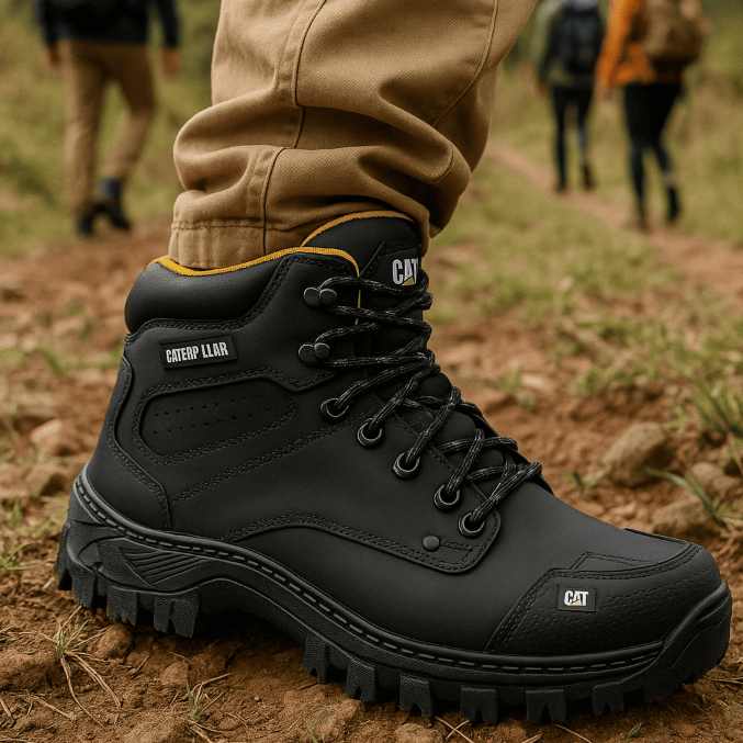 Bota CAT Masculina Coturno Caterpillar Cano Curto Promoção Black