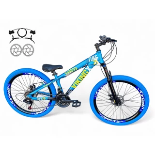 Bicicleta Aro 26 Vikingx Tuff Freio a Disco Hidráulico 21v Freeride Downhill  Rodas Vmaxx Garfo Suspensão Pneu Flame em Oferta na Shopee