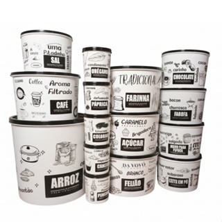 Kit 15 Potes Herméticos para Alimentos | Arroz 6 litros | Vários Tamanhos | Organização de Cozinha