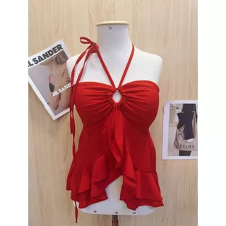 Blusinha Cropped Aberto Babadinho Assimetrico Elegante