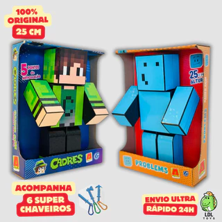 Kit 2 Bonecos Cadres + Problems Gamer Articulado Youtuber 25cm - Algazarra