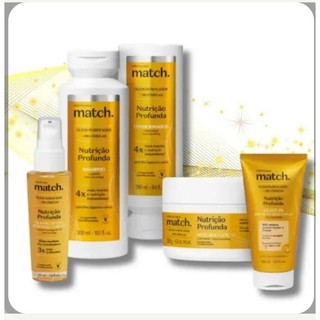 Match shampoo, condicionador, leave-in e máscara Linha  Nutrição Profunda  cuidados capilares. em Oferta na Shopee
