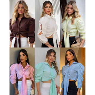 Blusa Cropped Branca Manga Bufante em Promoção na Shopee Brasil 2025
