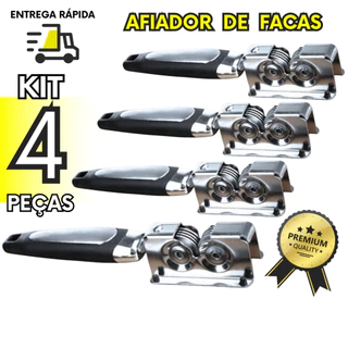 Kit 4 Afiadores Profissionais Inox para Faca Tesoura Canivete Afiador Base Antiderrapante em Oferta na Shopee