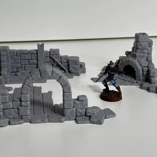 Conjunto de ruínas para RPG Cenário Maquete Diorama
