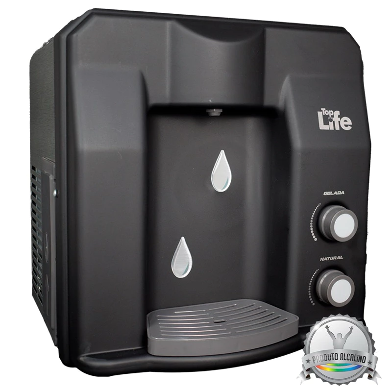 Purificador de Agua Alcalina Gelada Natural Filtro Ionizador Top Life Flex HE Bebedouro Eletrico Com Motor Mata Bacteria