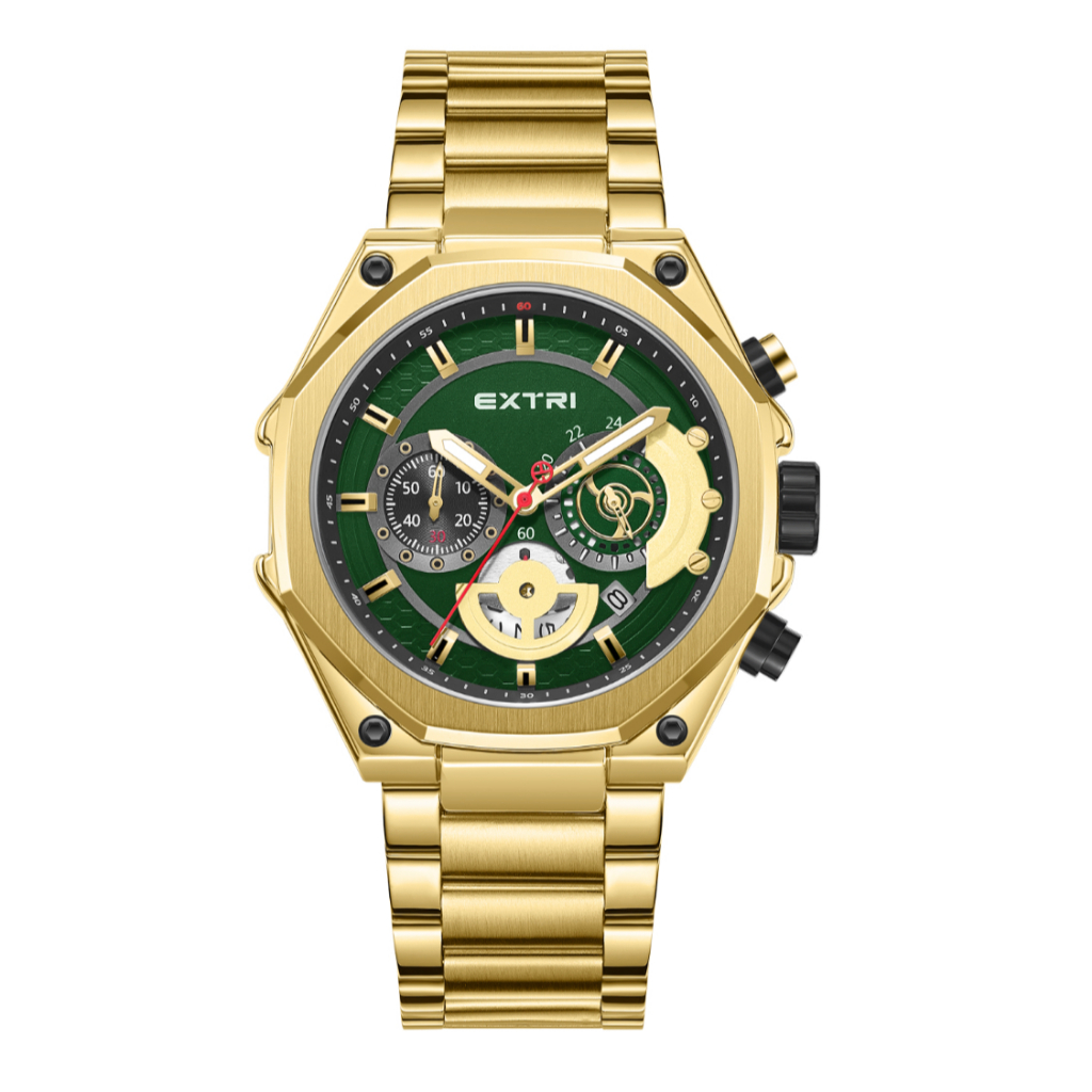 Relógio Masculino EXTRI X6096- Quartzo, à Prova d'Água, Mostrador