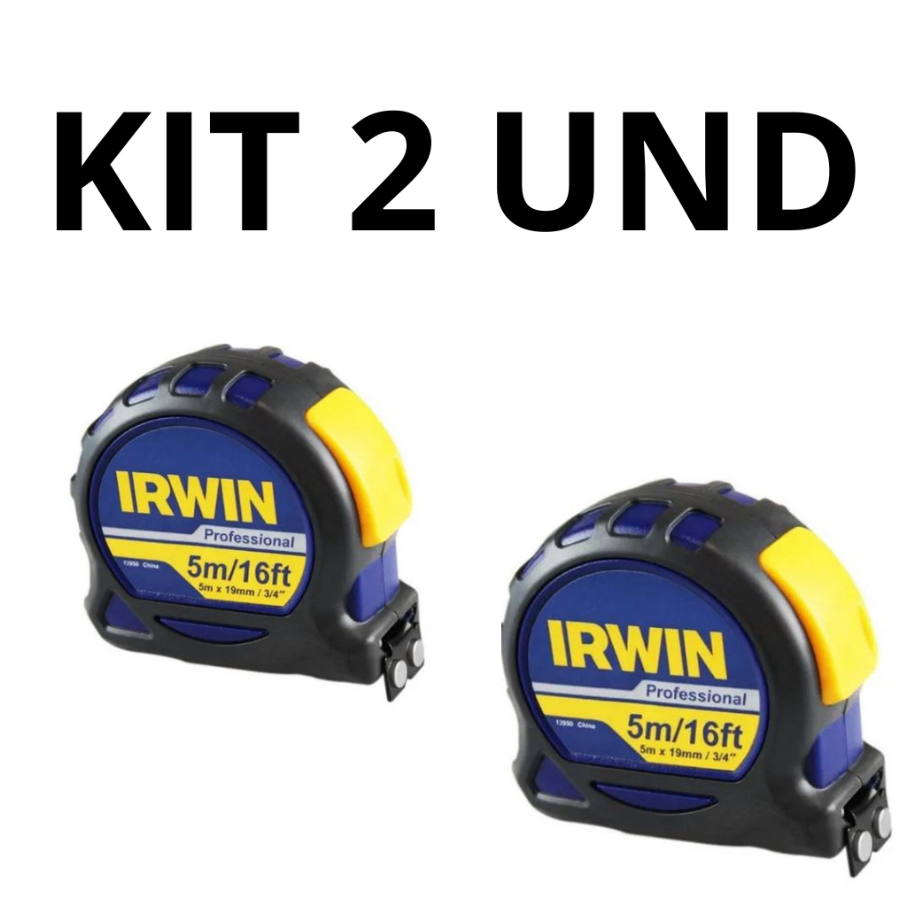 Kit 2 Trenas Professional Emborrachada de Bolso – IRWIN Duo (3m / 5m ...