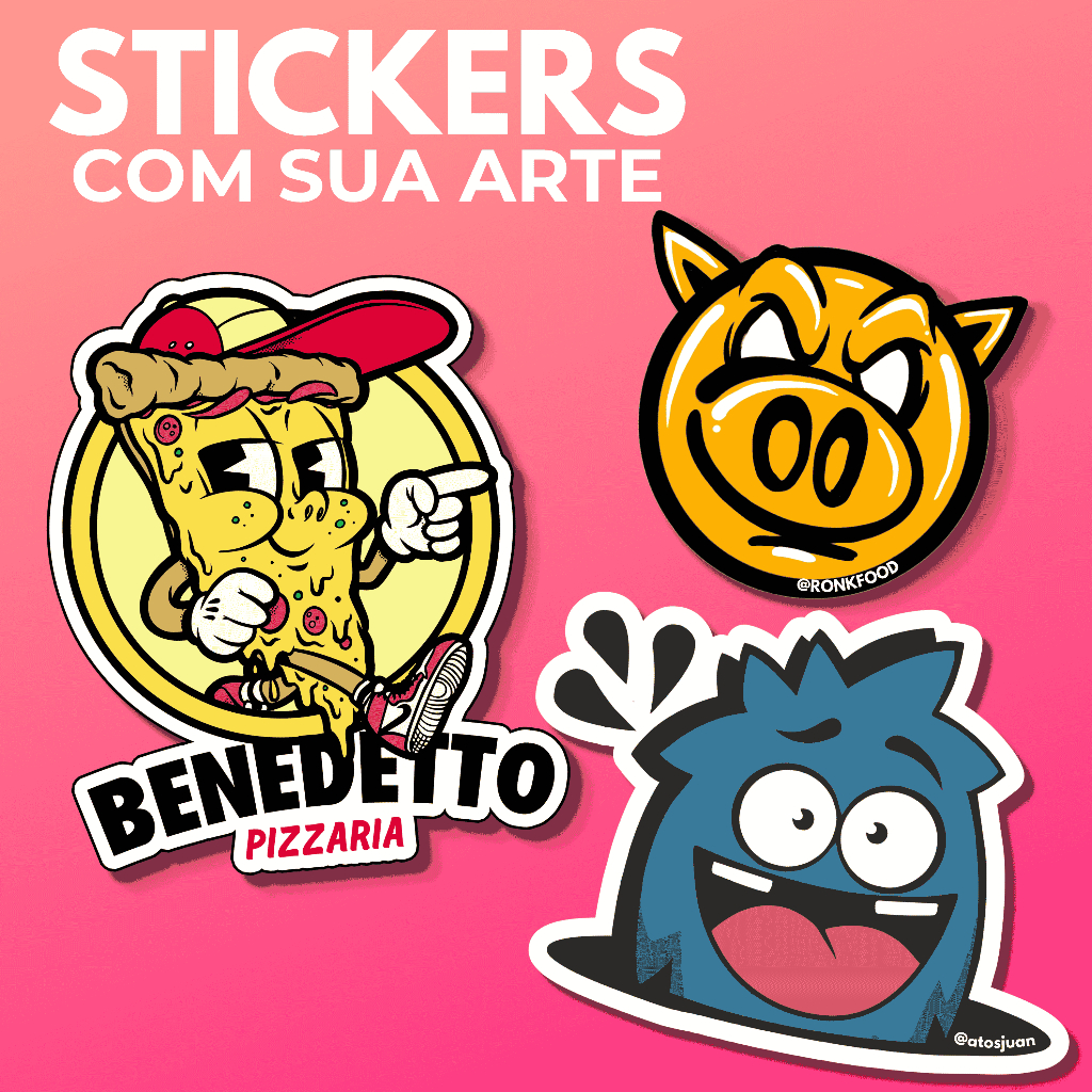 50 Adesivos Sticker Unitários em Vinil Personalizados Com Sua Arte ...
