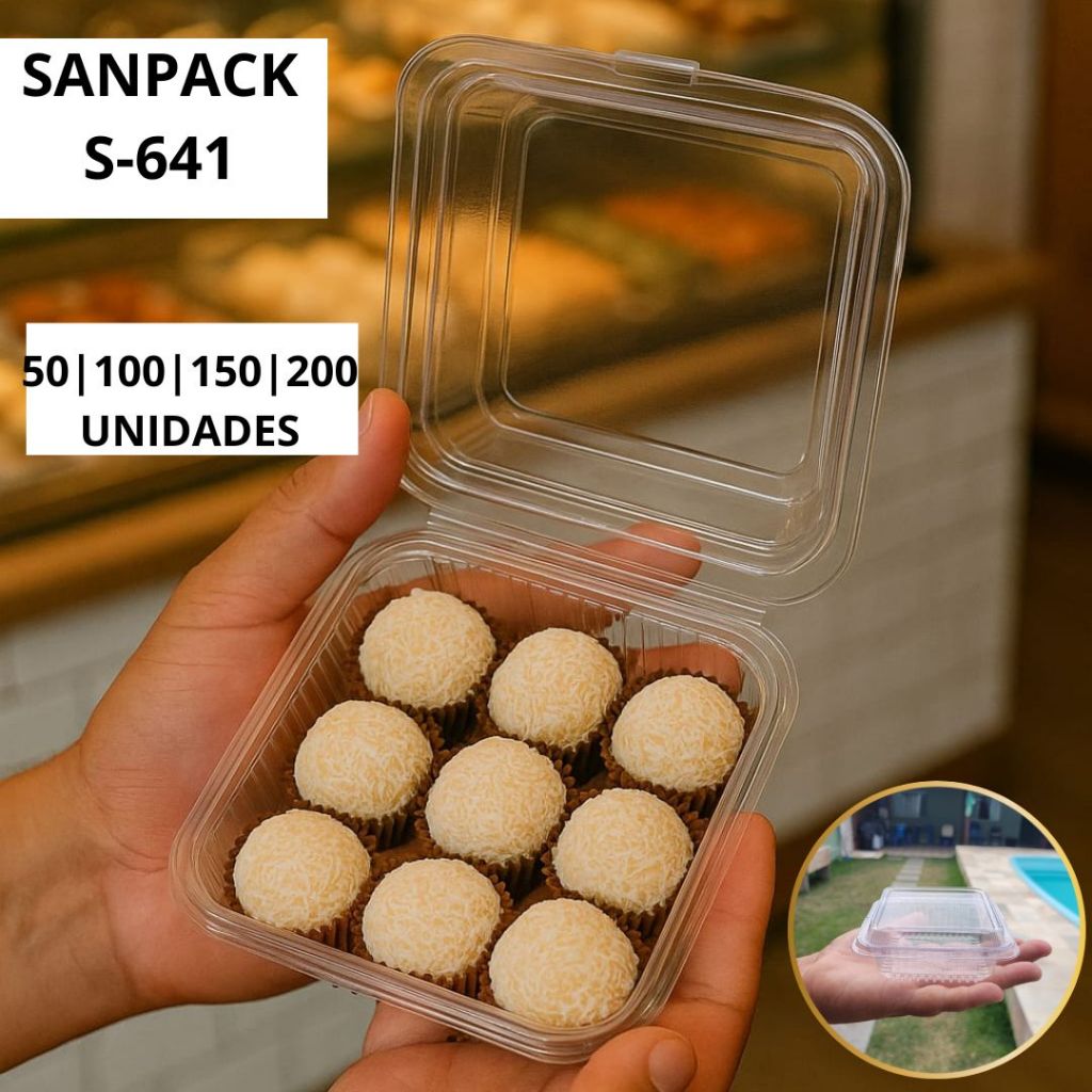 Embalagem Doces Sanpack S-641 Pote Quadrado Para 4 Docinhos Brigadeiro ...