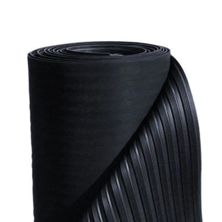 Piso Ripado Borracha (Tapete) 3mm Uso Geral 1,50x 0,80 Preto