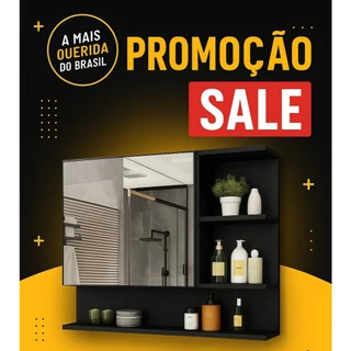 A MAIS QUERIDA DO BRASIL!  Armário Espelheira com Porta Cleopatra - VÁRIAS CORES em Oferta na Shopee