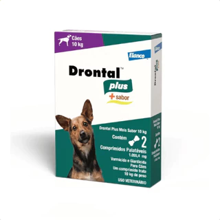 Vermifugo Drontal Plus Mais Sabor 10kg 2 Comprimido Cachorro Elanco em Oferta na Shopee