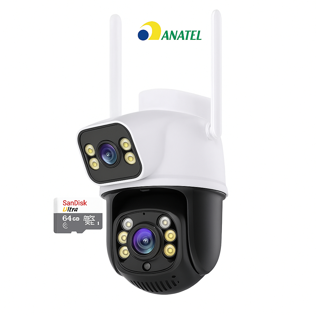 Câmera Externa ip Wi-Fi Segurança 4k 8MP 100% Prv D’água 360° PTZ C ...