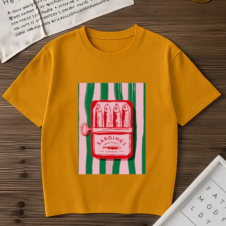 Blusa básica feminina lata sardinha t-shirt 