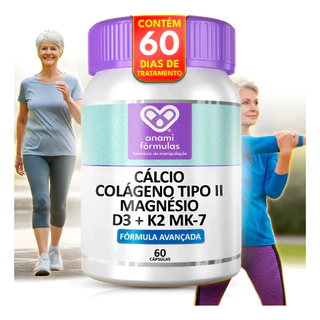 Cálcio + Colágeno Tipo 2 + Magnésio + D3/k2 Flex 60 Cápsulas em Oferta na Shopee