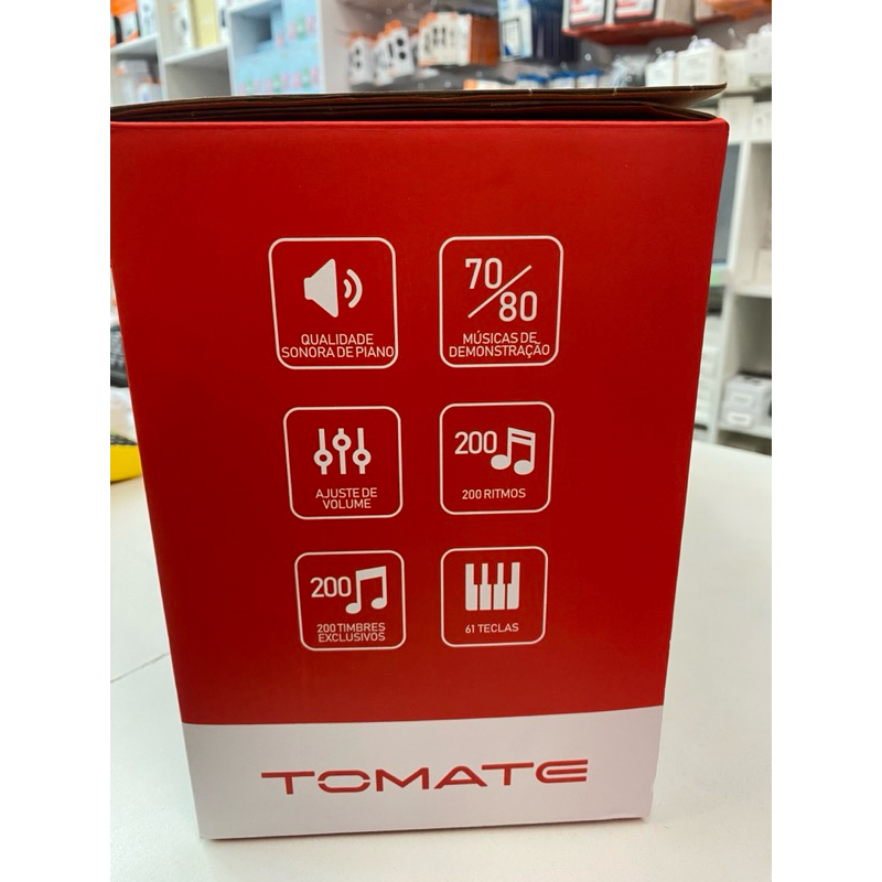 Teclado Eletrônico Dobrável 61 Teclas Tomate Portátil com 200