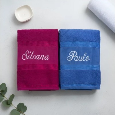 Toalha De Banho Personalizada Com Nome Bordado - Kit com 10 Unidades ...