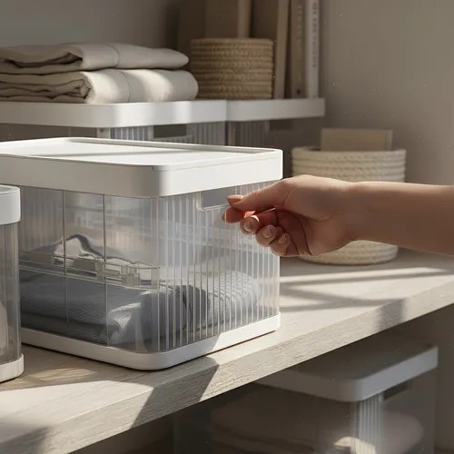 Caixa Organizadora Dobrável com 2 Divisórias – 21L Desmontável para Armazenamento e Organização