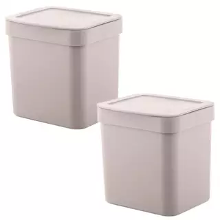 Jogo de Lixeiras para Cozinha e Banheiro 2,5L 2 peças Trium Bege - Ou em Oferta na Shopee