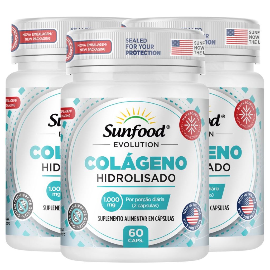 Colágeno Hidrolisado 1000mg 60 Cáps SF Evolution | Shopee Brasil