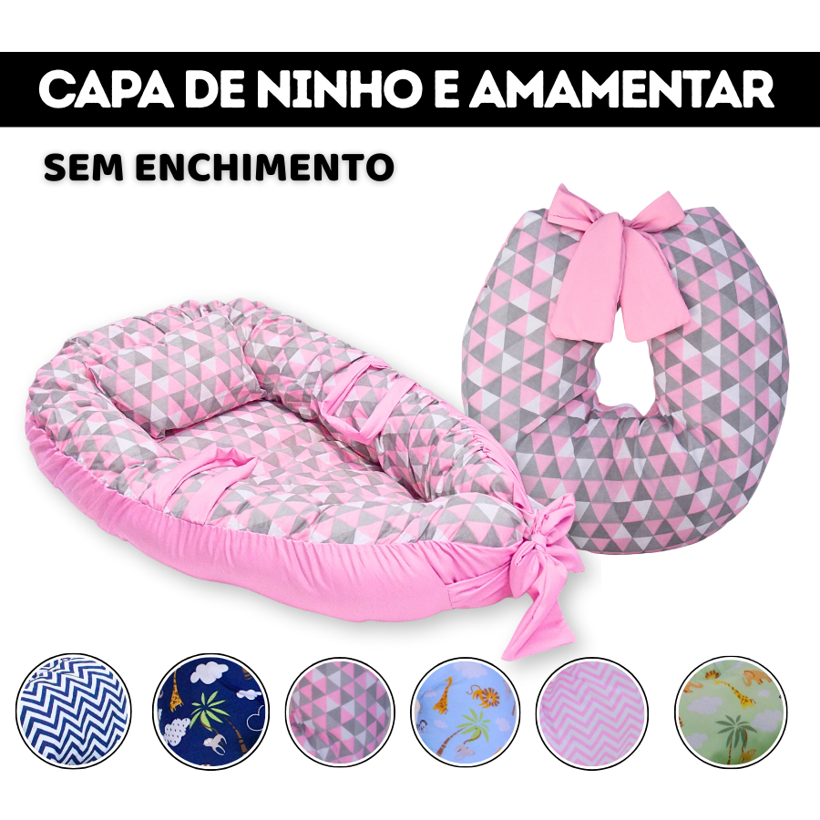 Kit Capa de Ninho + Capa Amamentação (Somente Capas) SEM ENCHIMENTO ...