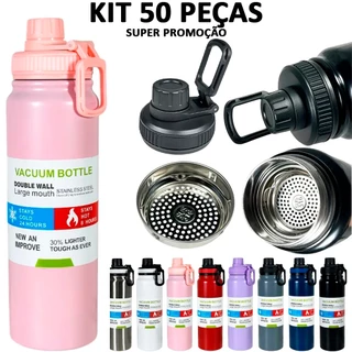 Kit 50 Garrafa Térmica 800ml 1 Litro 1L com Infusor e alça para transporte Garrafa de Água