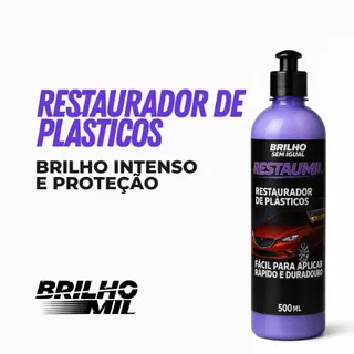 Restaurador de Plástico Automotivo - Recuperador e Revitalizador de Plástico 500ml Brilho Mil