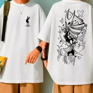 Camiseta Oversized Streetwear HOLLOWKNIGHT 100% Algodão Unissex Feminino Masculino