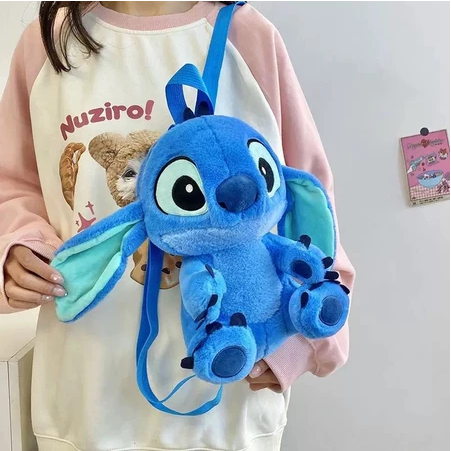 Mochila de Pelúcia Stitch 30cm – Super Fofa, Confortável e Ideal para Presentear