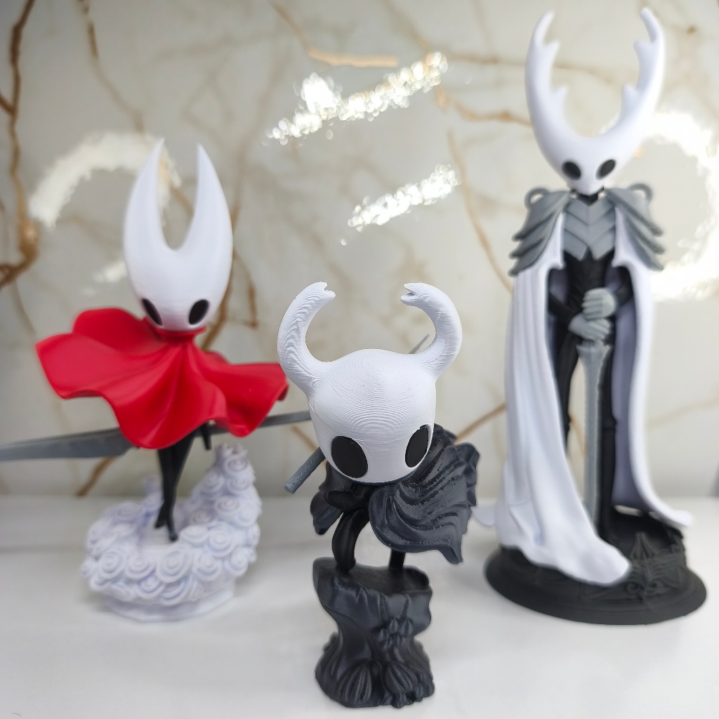 Hollow Knight- Knight, Hornet, Pure Vessel. Silksong. Miniatura Colecionável