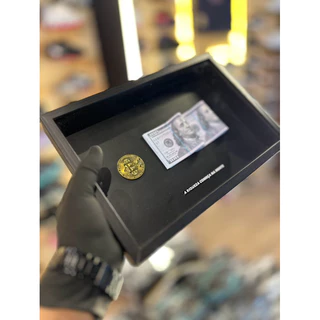 Quadro decorativo com moeda bitcoin e dolar, luxo prosperidade e motivação