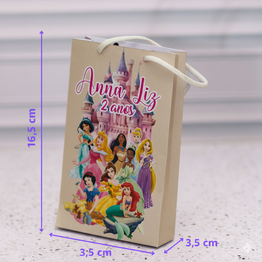 MINI Sacola Surpresa PRINCESAS DISNE -Lembrancinha Personalizada - Festa Infantil - Pegue e Monte - Mimo Decorativo
