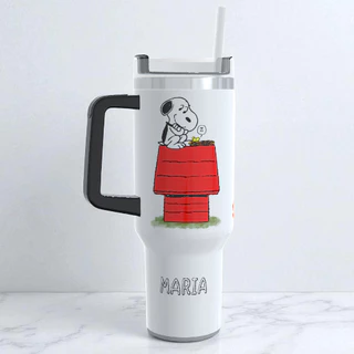 Copo Garrafa térmica Personalizado Snoopy inox Parede Dupla 1200Ml