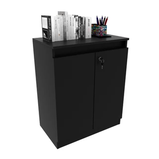 Balcão para Escritório 2 Portas com Chave Preto ME4149 - Tecnomobili