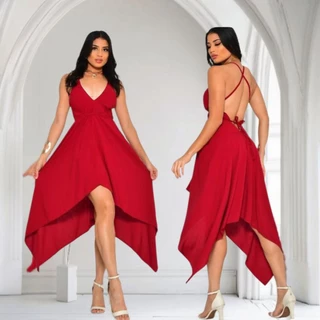 Vestido envelope Midi Verão Tecido Duna Premium Tamanho Único 38 ao 42 Amarração Versátil Looks Exclusivos