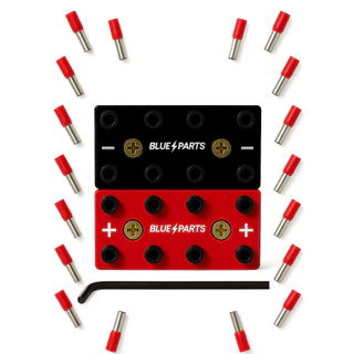 Bloco Distribuidor Som 4x4 8vias Barramento Fixa Até70mm com Terminais som automotivo em Oferta na Shopee
