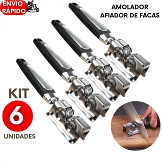 Kit 06 a 2 un Amolador Afiador de facas Tesouras Lâmina Canivete Aço Inox Multifuncional Premium em Oferta na Shopee