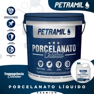 Kit Porcelanato Líquido Petramil 1kg – Rende até 1,5m²/kg | Acabamento Brilhante, Autonivelante e com Proteção UV
