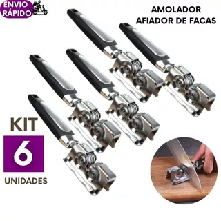 Kit 6 a 2un Amolador Afiador de facas Tesouras Lâmina Canivete Aço Inox Multifuncional Premium em Oferta na Shopee