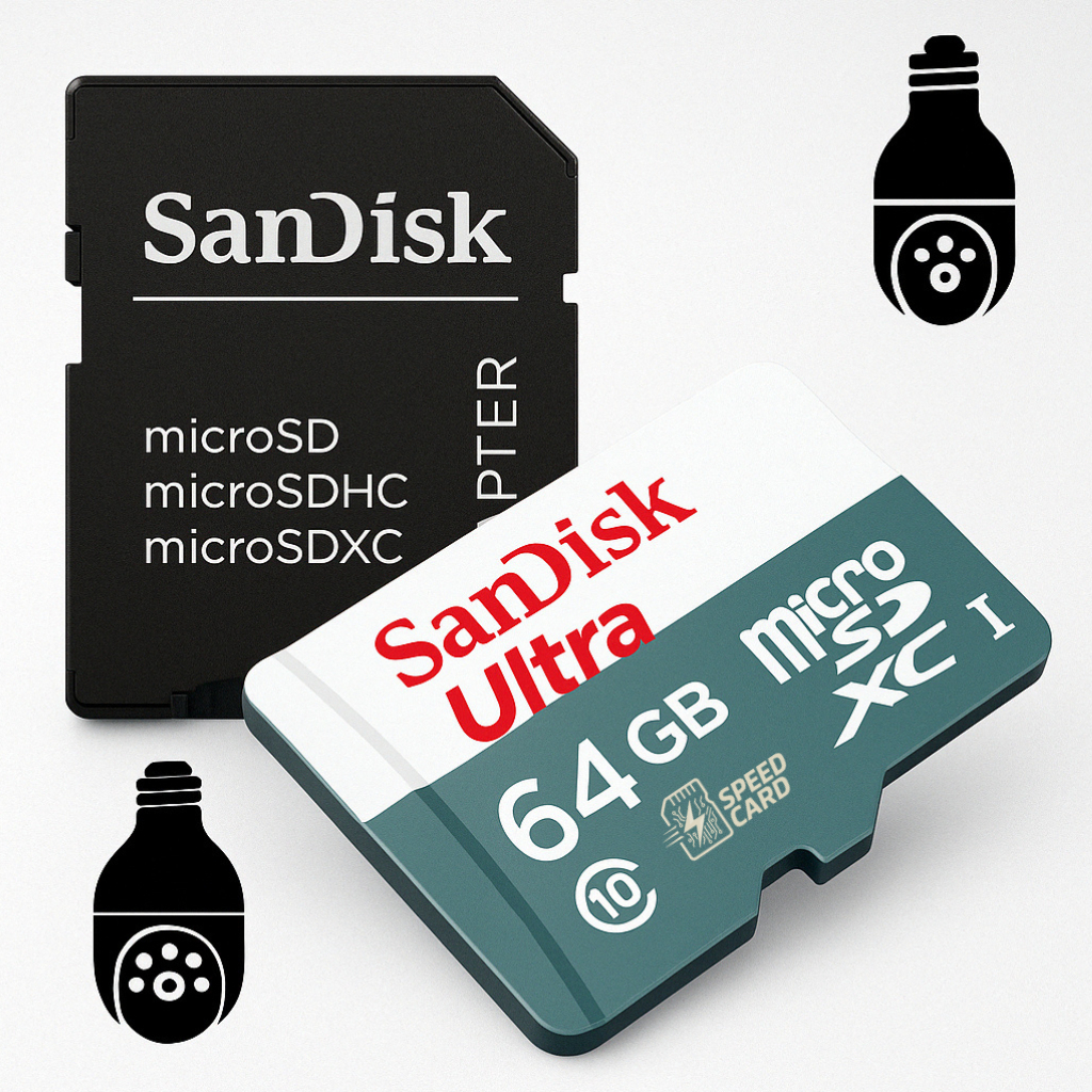 Cartão De Memória Micro Sd Sandisk 64GB/128GB Classe 10 Ultra - Câmeras de Segurança.