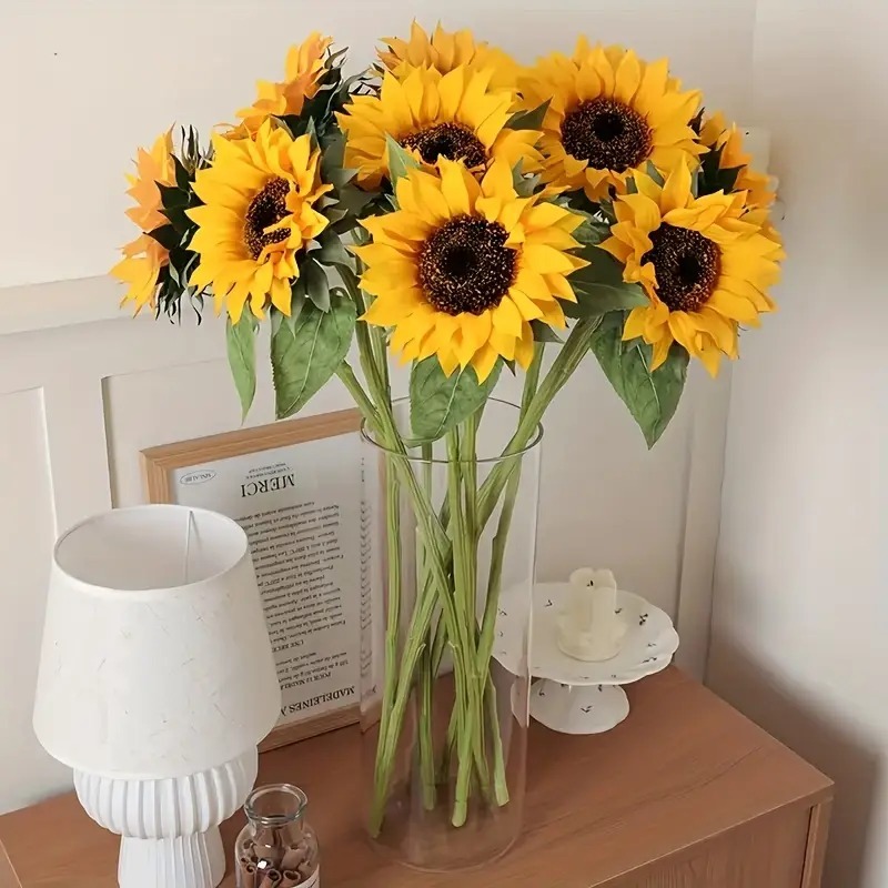 Haste de Girassol Grande Artificial Decoração 48 cm - YNH801639