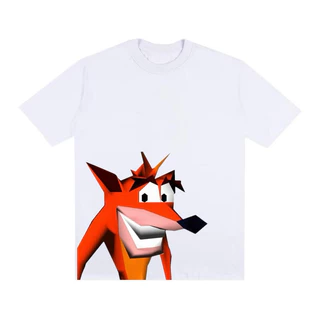 Camiseta Streetwear Oversized Estampada Masculina Feminina Y2K Meme Estilosa Game Gamer Crash Estilo Antigo Larga