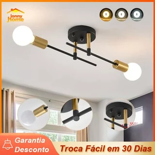 Lustre Moderno Semi-embutido Luminária De Teto Para Quarto e Sala Decoração De Casa 2 lâmpadas braço