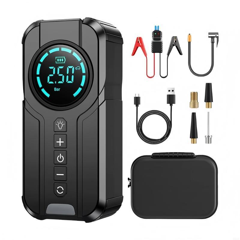 Auxiliar Partida Bateria Portátil Compressor Ar Emergência Multifuncional Compressor
