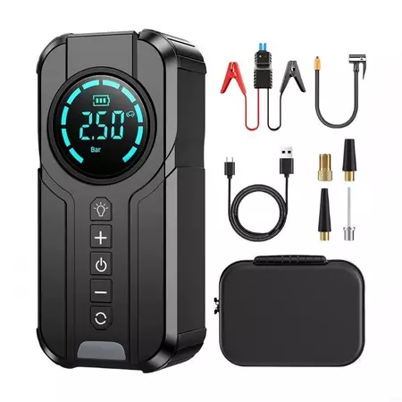 Auxiliar Partida Bateria Portátil Compressor Ar Emergência Multifuncional Compressor