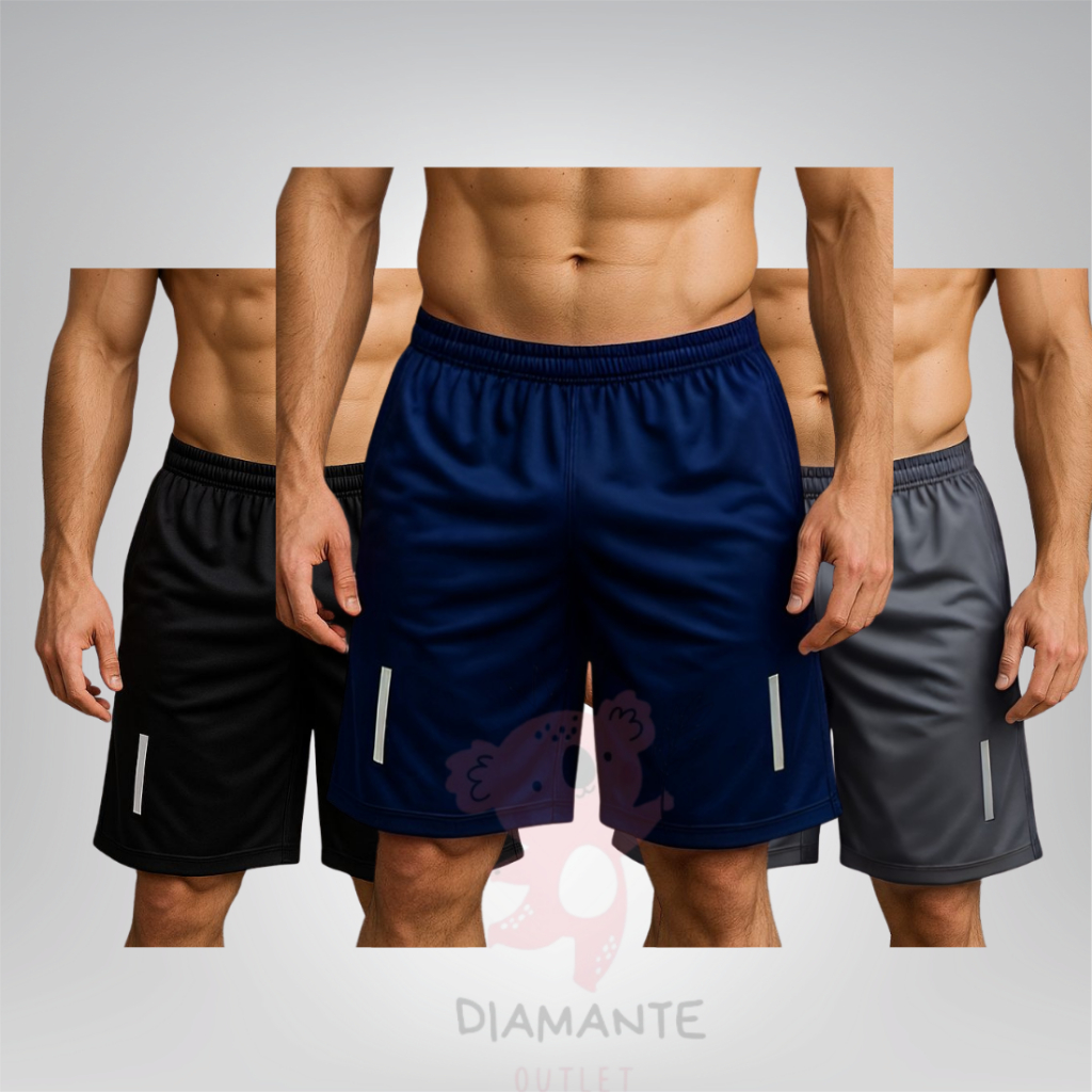Kit 3 Bermudas Esportiva Short Masculino Para Corrida e Academia VERAO
