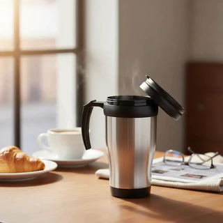 Caneca Copo Térmica Inox 400ml com Tampa e Alça Térmico