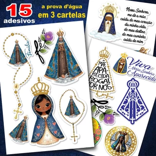 15 lindos Adesivos Nossa Senhora Aparecida ( manto azul ) Carro, Moto, caminhão em Oferta na Shopee
