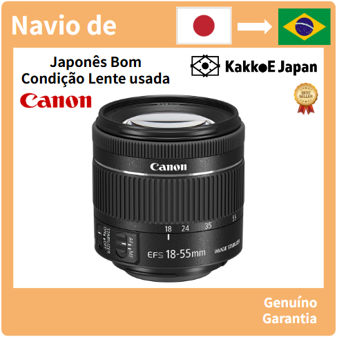 Lente zoom padrão Canon EF-S18-55mm F4.0-5.6 IS STM para câmeras